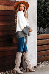 Women's Plus Size Loose Stitched Pullover Sweater Sai Feel