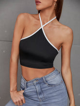 Women's Sexy Criss Cross Basic Bow Tie Crop Top Sai Feel