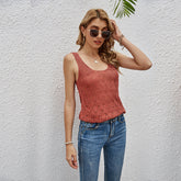 Women's Sexy Off-The-Shoulder Sweater Solid Color Slim-Fit Hollow Knit Sling Sai Feel