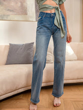 Women's Straight Denim Jeans Back Embroidery Comfortable Loose Wide Leg Pants Woman Casual  Full Length Trousers Sai Feel