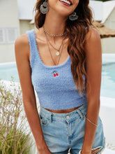 Women's Super Short U-neck Vest with Cherry Camisole Sai Feel