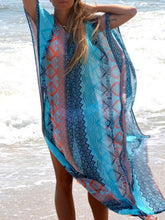 Women's Swimsuit Multicolor Printed Slit Sun Protection Robes Cover-Up Sai Feel