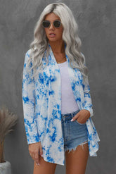 Women's Tie Dye Irregular Hem Long Sleeve Cardigan Sai Feel