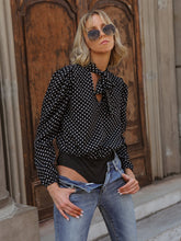 Women's V Neck Lantern Sleeve Long Sleeve Blouse Bodysuit Sai Feel