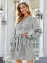 Women's V-neck Lantern Sleeve Waist Mid-length Skirt Purple Leopard Print Gentle Style Skirt Sai Feel