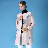 Women's Windbreaker Round Neck Printing Slim Long Sleeve Coat Sai Feel