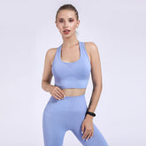 Women's seamless exercise Yoga leggings fitness hip raising high waist fashion seamless yoga suit leisure exercise suit Sai Feel