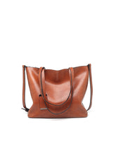 Women's tote bag retro oil leather large capacity women's single shoulder handbag Sai Feel