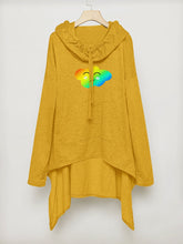 Womens Solid Color Draw Cord Coat Long Sleeve Loose Casual Irregular Long Hoodies Sai Feel