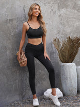 Workout Sets Solid Color Yoga Outfits Sports Bras High Waisted Leggings Cross Back Sportswear Set Sai Feel