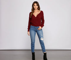 Wrapped In Basics Surplice Sweater Sai Feel