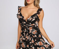 Wrapped In Florals Chiffon Skater Dress Sai Feel