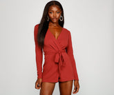 Wrapped In Glamour Surplice Romper Sai Feel