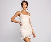 Wrapped In Lace Ruched Mini Dress Sai Feel