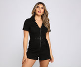 Yes You Can Utility Denim Romper Sai Feel
