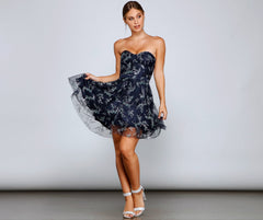 Zariah Formal Floral Glitter Party Dress Sai Feel