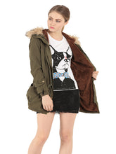 Zip Up Drawstring Waist Teddy Lined Hooded Parka Coat Sai Feel