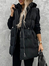 Zip Up Drawstring Waist Vest Coat Sai Feel