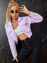 Zip Up Patch Pocket Teddy Crop Jacket Sai Feel