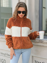 Zipper Up High Collor Teddy Fleece Jacket Sai Feel