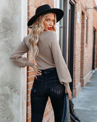 Abbey Drape Strickpullover – Kaffee – ENDGÜLTIGER VERKAUF