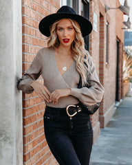 Abbey Drape Strickpullover – Kaffee – ENDGÜLTIGER VERKAUF