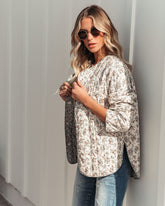 Alder Baumwoll-Steppjacke mit Taschen - Creme