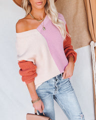 Alejandra V-Neck Colorblock Knit Sweater