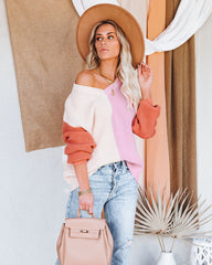 Alejandra V-Neck Colorblock Knit Sweater