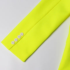 Blazer boxy à manches longues et poches à rabat avec revers crantés et poches à rabat néon ambitieux