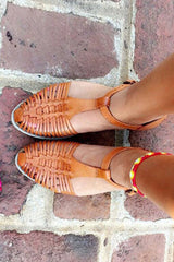 Woven Round Toe Flat Sandals