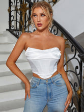 Hanky Hem Boning Satin Corset Tube Top