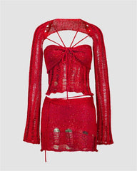 Ensemble de jupe courte au crochet éblouissant