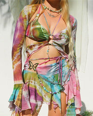 Ensemble de jupe coordonnée en marbre d'eau