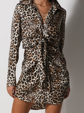 solid color high waist strap lapel long sleeve shirt dress Sai Feel