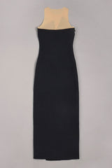 Robe longue fendue en maille à imprimé crocodile scintillant - Noir