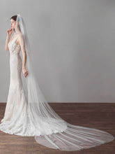 two layer long mesh church wedding veil Sai Feel