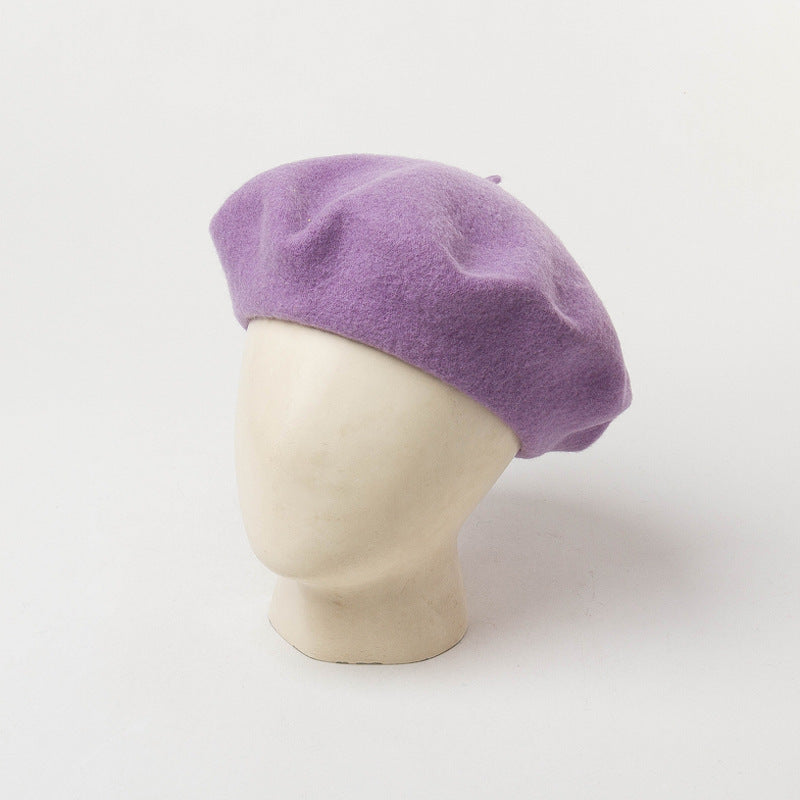 Solid Color Woolen Beret