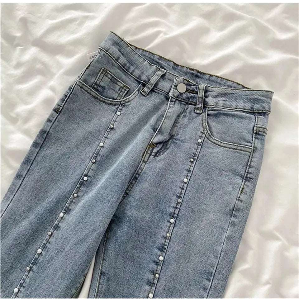 Beaded Split Bow Jeans