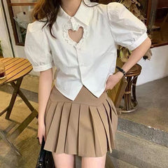 Kawaii Hollow Heart Pointed Shirt