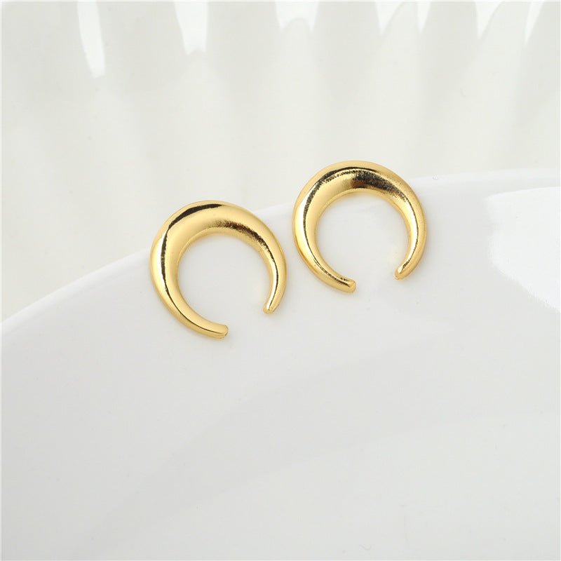 Crescent Moon Stud Earrings