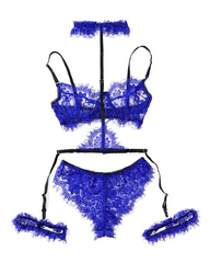 3PCS Lace Garter Lingerie Set