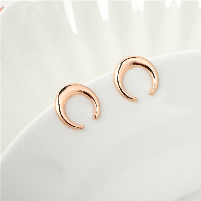 Crescent Moon Stud Earrings