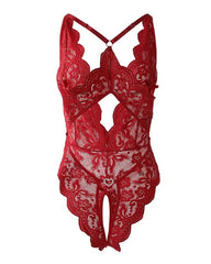 Heart Pattern Bowknot Decor Cutout Crochet Lace Teddy