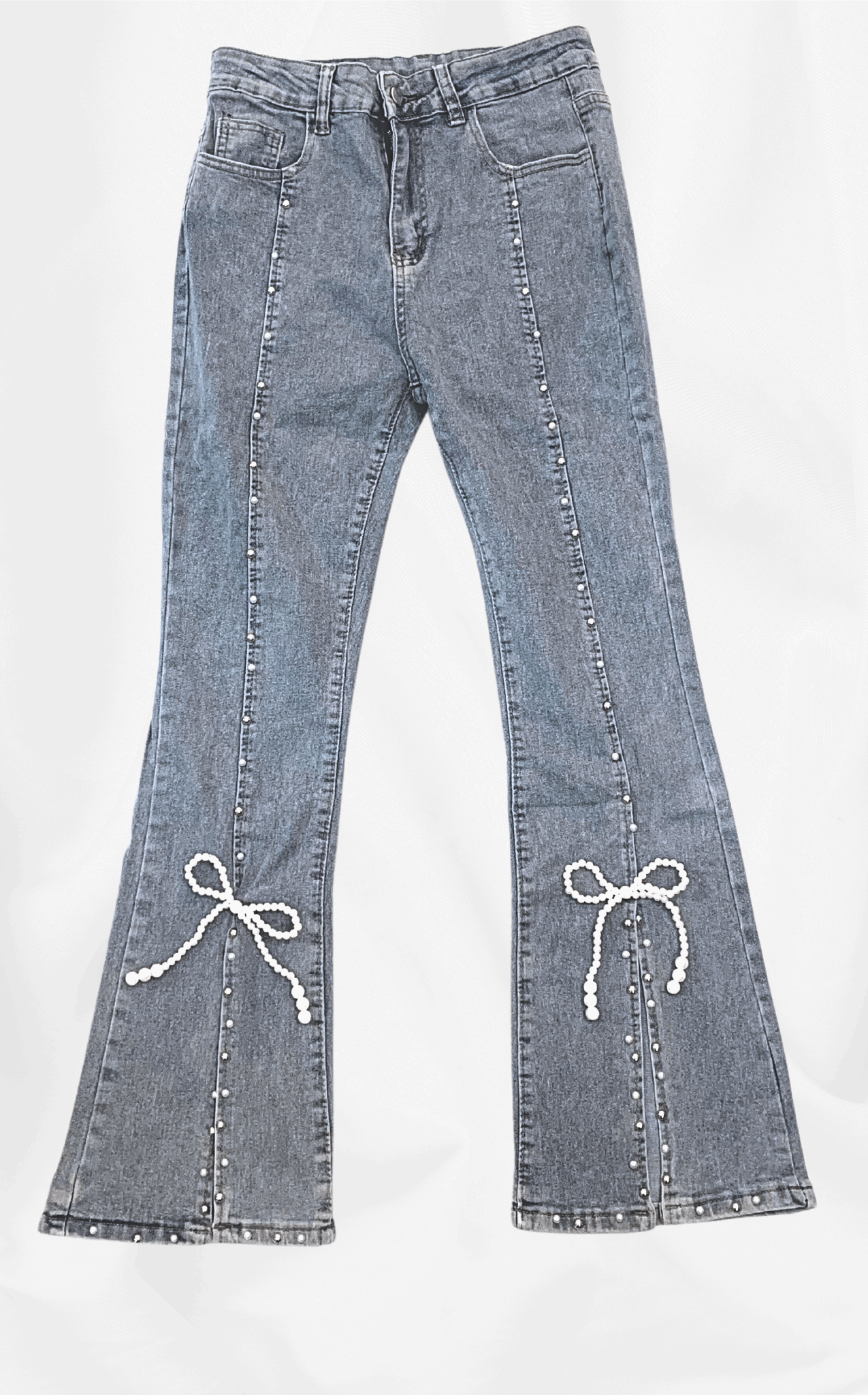 Beaded Split Bow Jeans