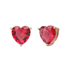 Boucles d'oreilles coeur bijou rouge