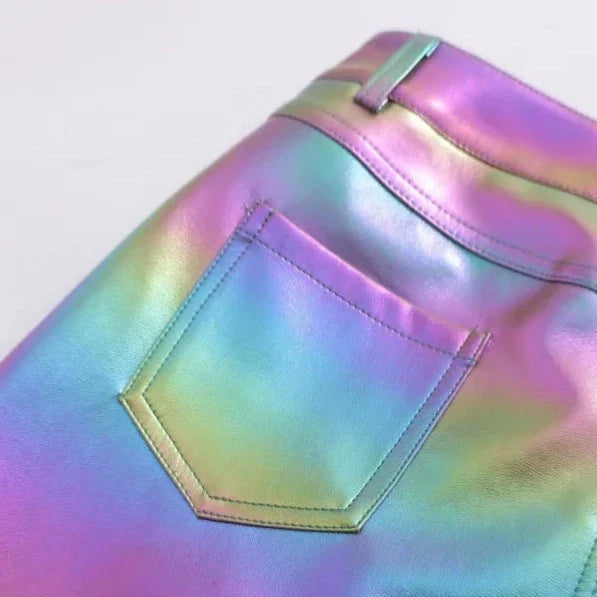 Metallic Rainbow Mini Skirt