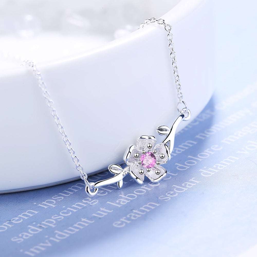 Cute Cherry Blossom Branch Necklace