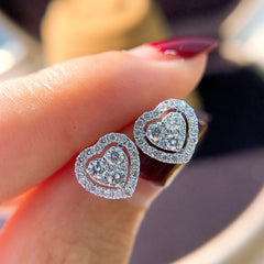 Love Stud Crystal Earrings