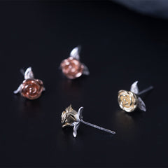 Delicate Rose Stud Earrings